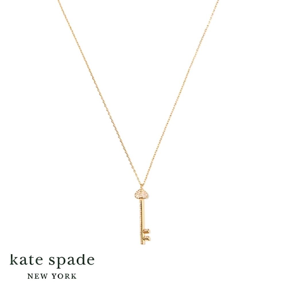 NWT kate spade lock and spade pave key pendant